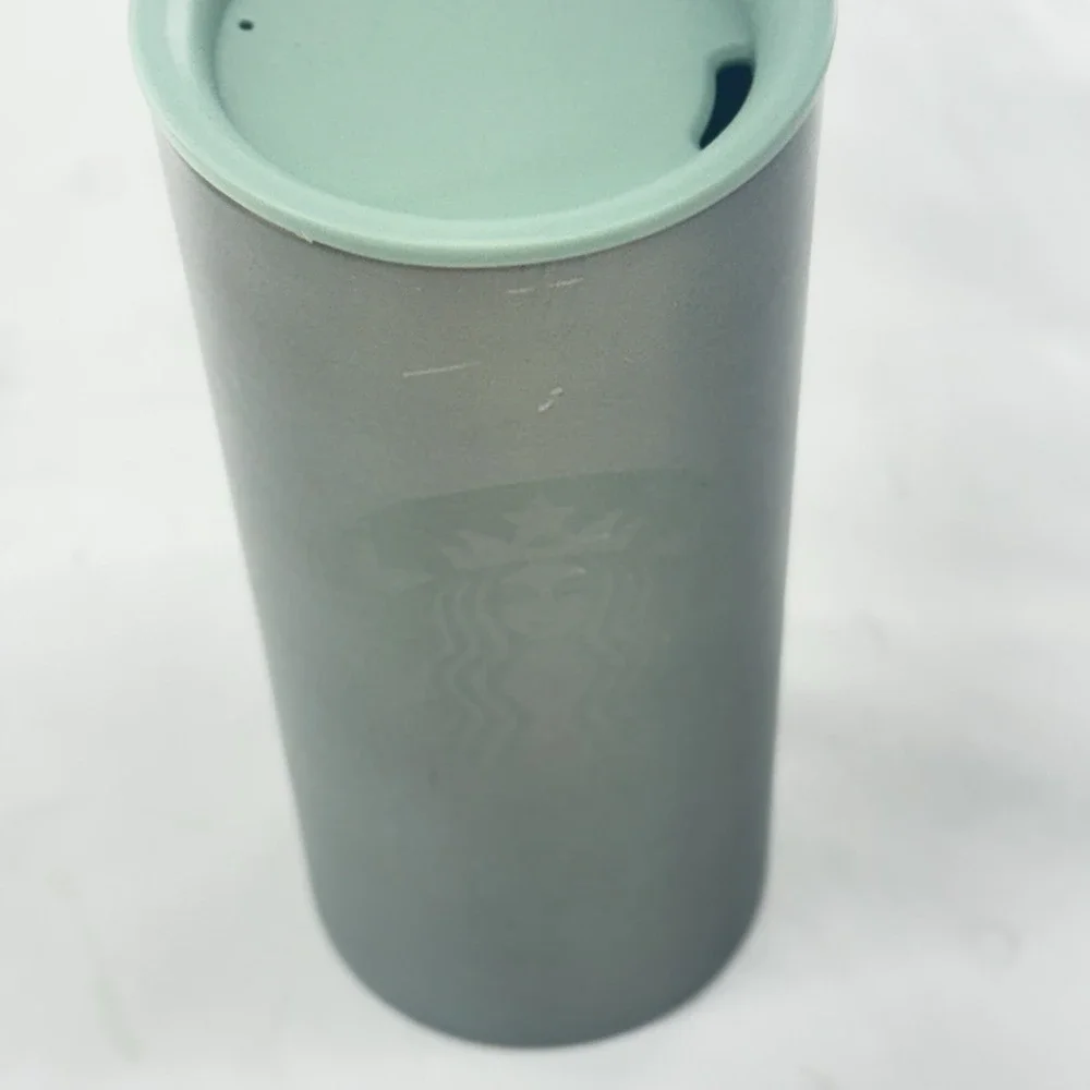 Starbucks Mint Green Siren Plastic Lid 12oz Stainless Steel Tumbler